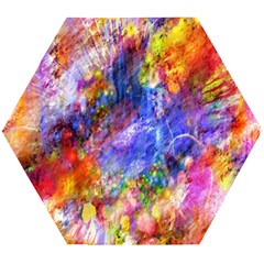 Abstract Colorful Artwork Art Wooden Puzzle Hexagon by artworkshop