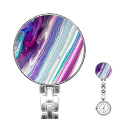 Color Acrylic Paint Art Stainless Steel Nurses Watch by artworkshop