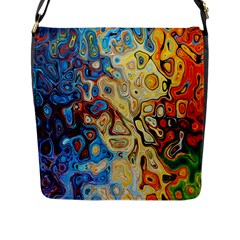 Colorful Structure Flap Closure Messenger Bag (l) by artworkshop