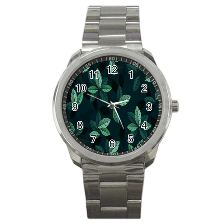 Plant Leaves Sport Metal Watch