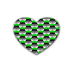 Hackers Town Void Mantis Hexagon Agender Agender Info Pride Flag Rubber Heart Coaster (4 Pack) by WetdryvacsLair
