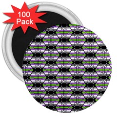 Hackers Town Void Mantis Hexagon Agender Nine 9 Stripe Pride Flag 3  Magnets (100 pack)