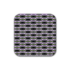 Hackers Town Void Mantis Hexagon Agender Nine 9 Stripe Pride Flag Rubber Coaster (square) by WetdryvacsLair