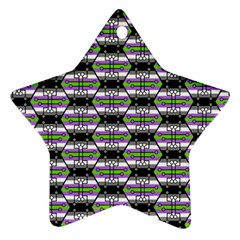 Hackers Town Void Mantis Hexagon Agender Nine 9 Stripe Pride Flag Star Ornament (two Sides)