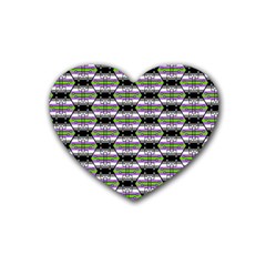 Hackers Town Void Mantis Hexagon Agender Nine 9 Stripe Pride Flag Rubber Coaster (Heart)