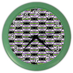 Hackers Town Void Mantis Hexagon Agender Nine 9 Stripe Pride Flag Color Wall Clock
