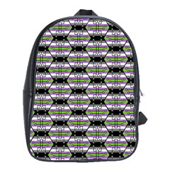 Hackers Town Void Mantis Hexagon Agender Nine 9 Stripe Pride Flag School Bag (Large)