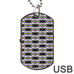 Hackers Town Void Mantis Hexagon Agender Nine 9 Stripe Pride Flag Dog Tag USB Flash (One Side)