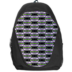 Hackers Town Void Mantis Hexagon Agender Nine 9 Stripe Pride Flag Backpack Bag by WetdryvacsLair