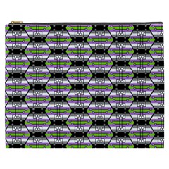 Hackers Town Void Mantis Hexagon Agender Nine 9 Stripe Pride Flag Cosmetic Bag (XXXL)