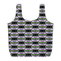 Hackers Town Void Mantis Hexagon Agender Nine 9 Stripe Pride Flag Full Print Recycle Bag (L)