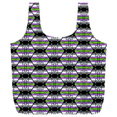 Hackers Town Void Mantis Hexagon Agender Nine 9 Stripe Pride Flag Full Print Recycle Bag (XXL)