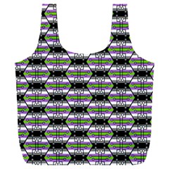Hackers Town Void Mantis Hexagon Agender Nine 9 Stripe Pride Flag Full Print Recycle Bag (XXXL)