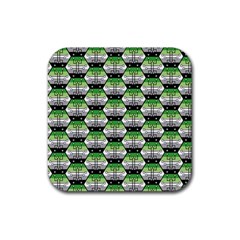 Hackers Town Void Mantis Hexagon Aromantic Pride Flag Rubber Coaster (square) by WetdryvacsLair