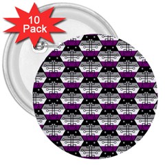 Hackers Town Void Mantis Hexagon Asexual Ace Pride Flag 3  Buttons (10 Pack)  by WetdryvacsLair