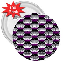 Hackers Town Void Mantis Hexagon Asexual Ace Pride Flag 3  Buttons (100 Pack) 