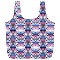 Hackers Town Void Mantis Hexagon Bigender Seven 7 Stripe Pride Flag Full Print Recycle Bag (xxxl) by WetdryvacsLair