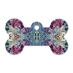 Abstract Arabesque Dog Tag Bone (one Side) by kaleidomarblingart