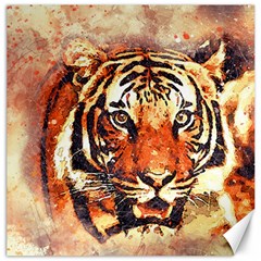 Tiger-portrait-art-abstract Canvas 12  X 12 