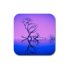 Nature-inspiration-trees-blue Rubber Square Coaster (4 Pack)