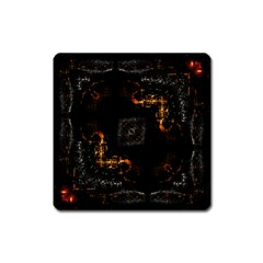 Abstract-animated-ornament-background-fractal-art- Square Magnet