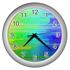 Colors-rainbow-chakras-style Wall Clock (silver)