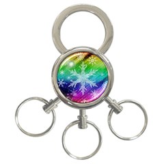 Christmas-snowflake-background 3-ring Key Chain