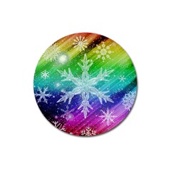 Christmas-snowflake-background Magnet 3  (round)