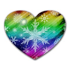 Christmas-snowflake-background Heart Mousepads