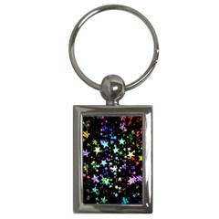 Christmas-star-gloss-lights-light Key Chain (rectangle)