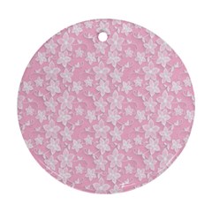 Pink-floral-background Ornament (round)