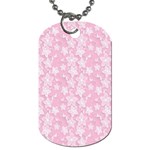 Pink-floral-background Dog Tag (Two Sides) Front