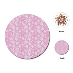 Pink-floral-background Playing Cards Single Design (round)