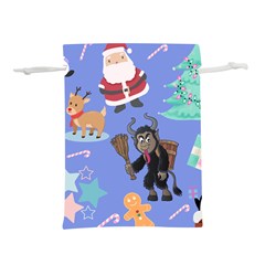 Blue Krampus Christmas Lightweight Drawstring Pouch (m) by InPlainSightStyle