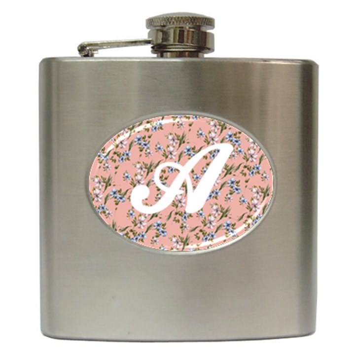 Pink Flower Hip Flask