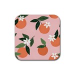 tropical polka plants 4 Drink Coaster (Square) Front