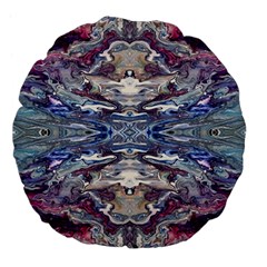 Abstract Pouring Large 18  Premium Flano Round Cushions by kaleidomarblingart