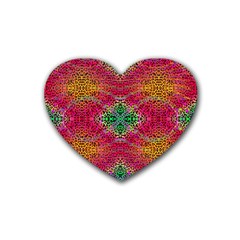 Cheetah Dreams Rubber Coaster (heart) by Thespacecampers