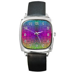 Stained Glass Vision Square Metal Watch by Thespacecampers