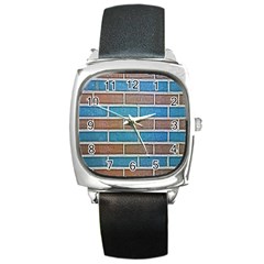 Brick-wall Square Metal Watch by nate14shop