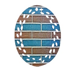 Brick-wall Oval Filigree Ornament (two Sides) by nate14shop