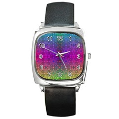 Stained Glass Square Metal Watch by Thespacecampers