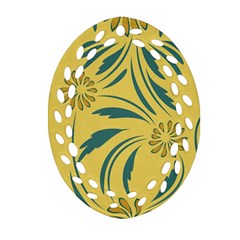 Folk Flowers Print Floral Pattern Ethnic Art Oval Filigree Ornament (two Sides) by Eskimos