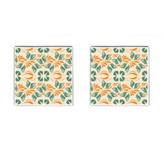 Folk Flowers Print Floral Pattern Ethnic Art Cufflinks (square) by Eskimos