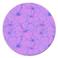 Flower-b 001 Magnet 5  (round) by nate14shop