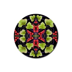 Pattern-berry-red-currant-plant Rubber Coaster (round)