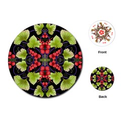 Pattern-berry-red-currant-plant Playing Cards Single Design (round)