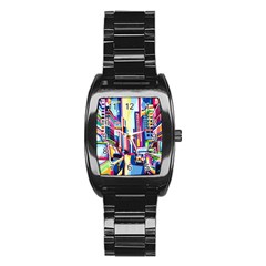 City-street-car-road-architecture Stainless Steel Barrel Watch by Jancukart