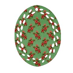 Flowers-b 002 Ornament (oval Filigree) by nate14shop