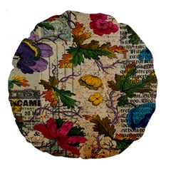 Flowers-b 003 Large 18  Premium Round Cushions